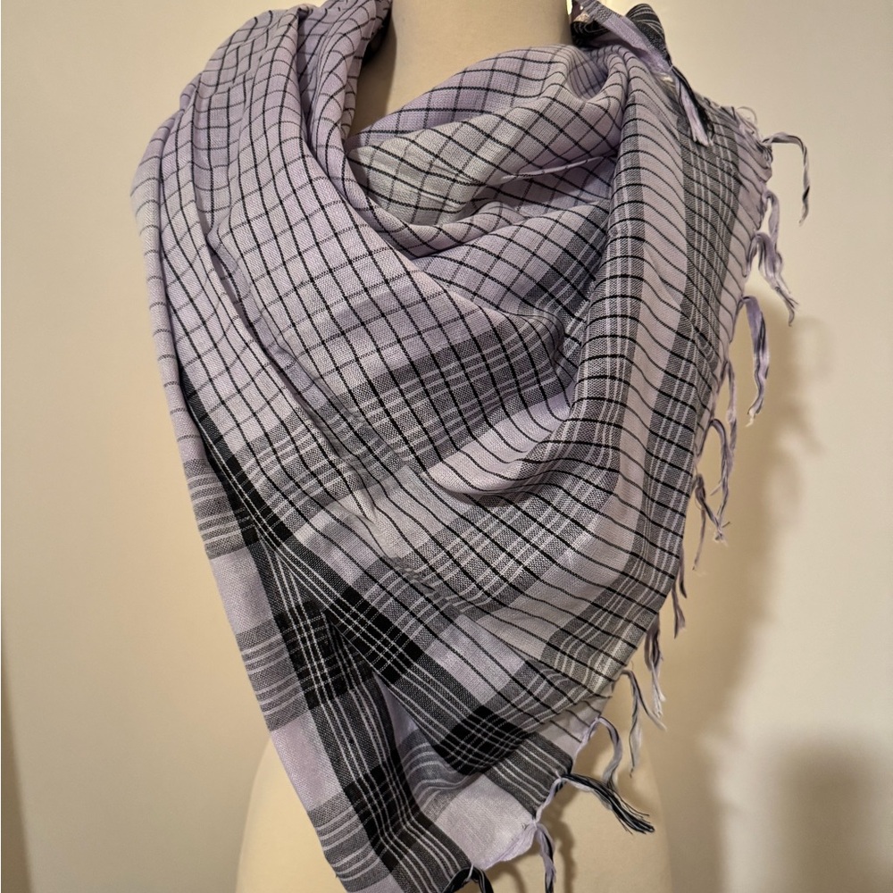 Afghanistan Plaid Purple and Black Scarves